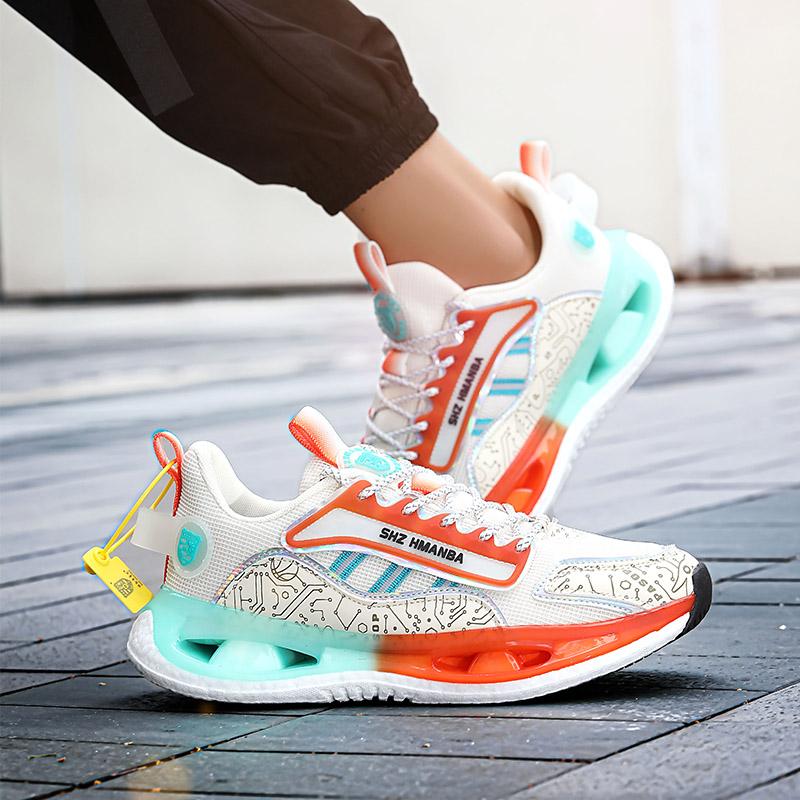 Neue Popcorn-gedämpfte Paar-Studenten-Laufschuhe Sport-Freizeitschuhe gedämpfte weich besohlte Herren- und Damenschuhe