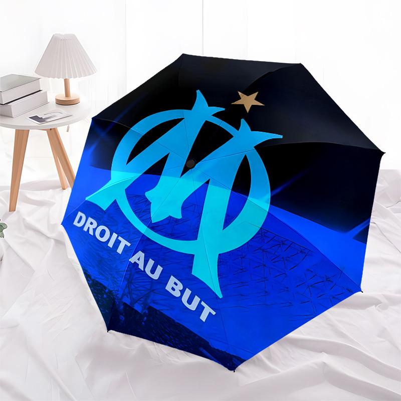 OM Logo, Marseille Football Club- Automatic Opening and Closing, 8-rib Structure Portable Umbrella, Suitable for Men and Women in All Season