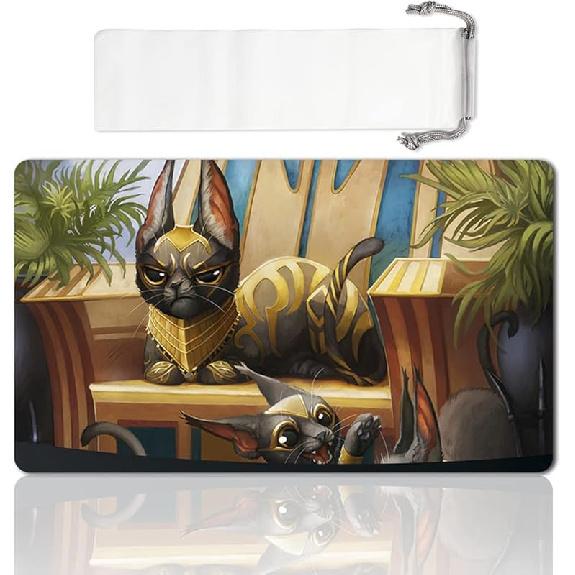 Board Game MTG Playmat Games Size 60X35 cm CCG Compatible for MTG CCG RPG Trading Card Game (Damnation-Xin) Mtg1-regal Caracal