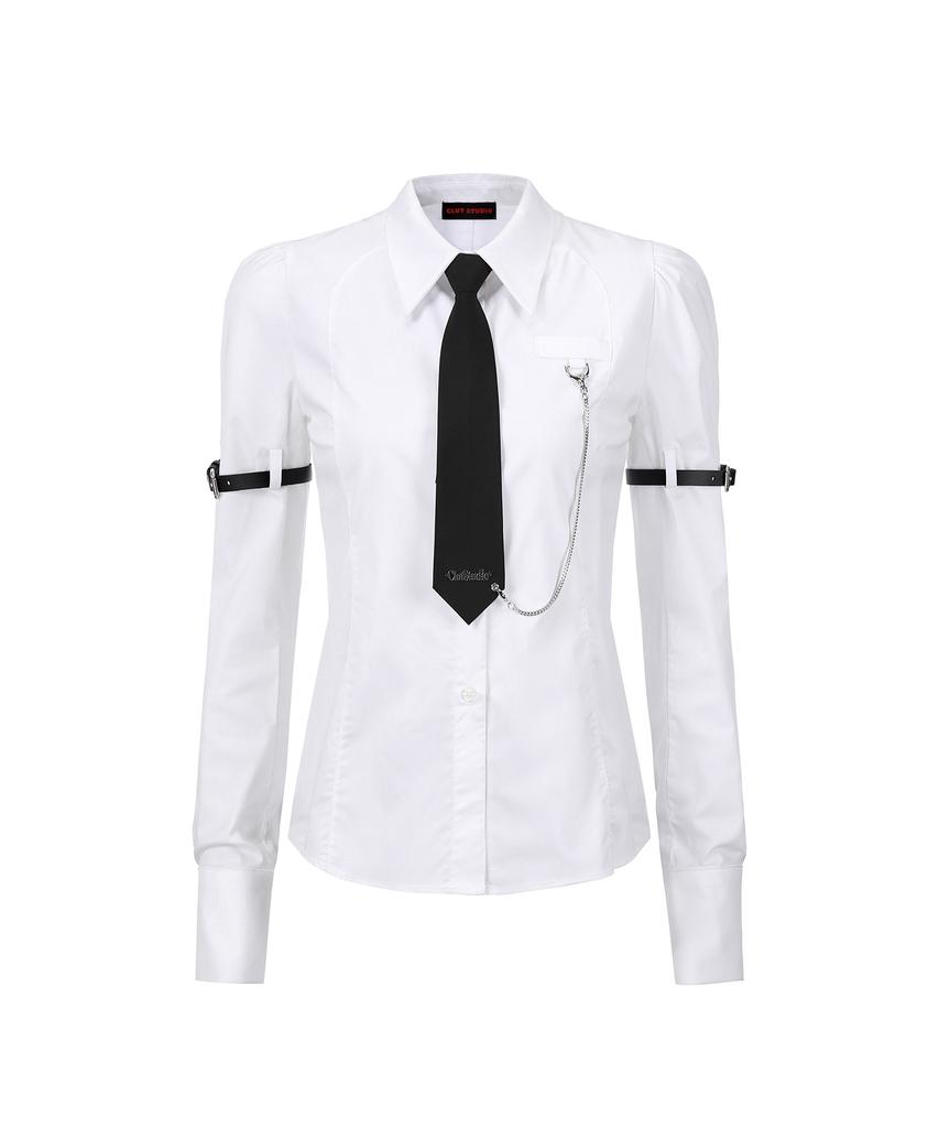 Keulleosseutyudio Sleeve Belt Tie Shirt - White