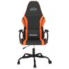 Gaming Chair with Massage Function Black and Orange Artificial Leather