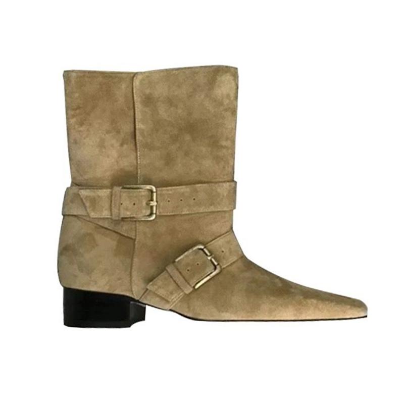 Fashion Pointed Toe Women Ankle Boots Fashion Designer Heeled Shoes Dress Goth Chelsea Bootas 2025 Winter Casual Botas De Mujer Shoes