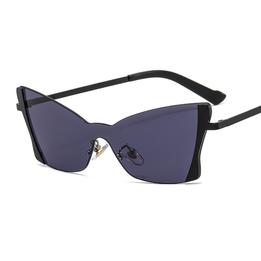 New Rimless Sunglasses Diamond Cut One-Piece Lens Personality Sunglasses Trend Butterfly Designer Women Sunglasses