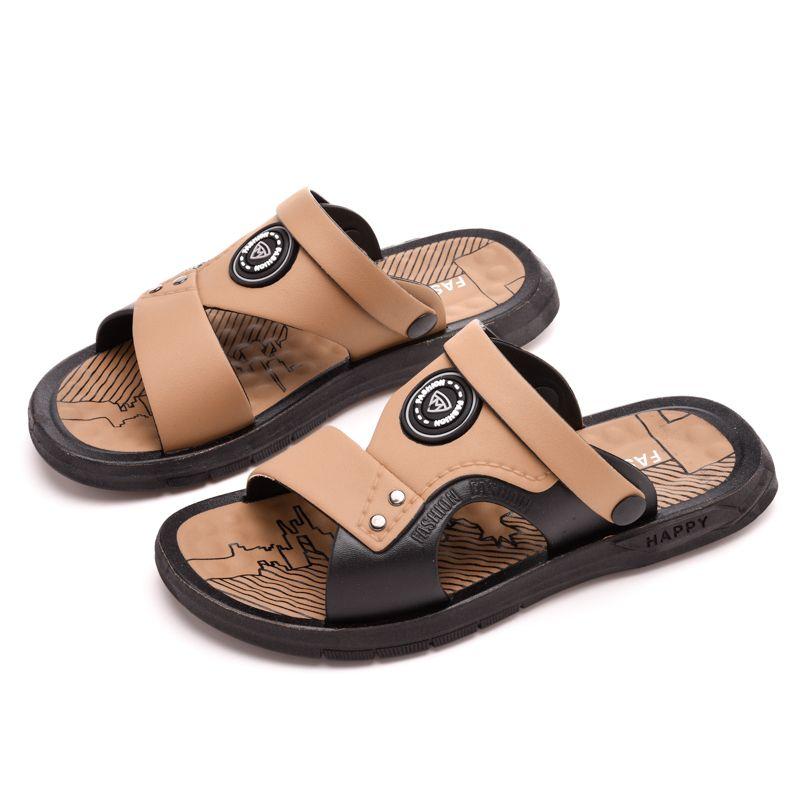 

Мужские летние нескользящие универсальные пляжные туфли, устойчивые к запахам, стильные водонепроницаемые тапочки двойного назначения 43 хаки