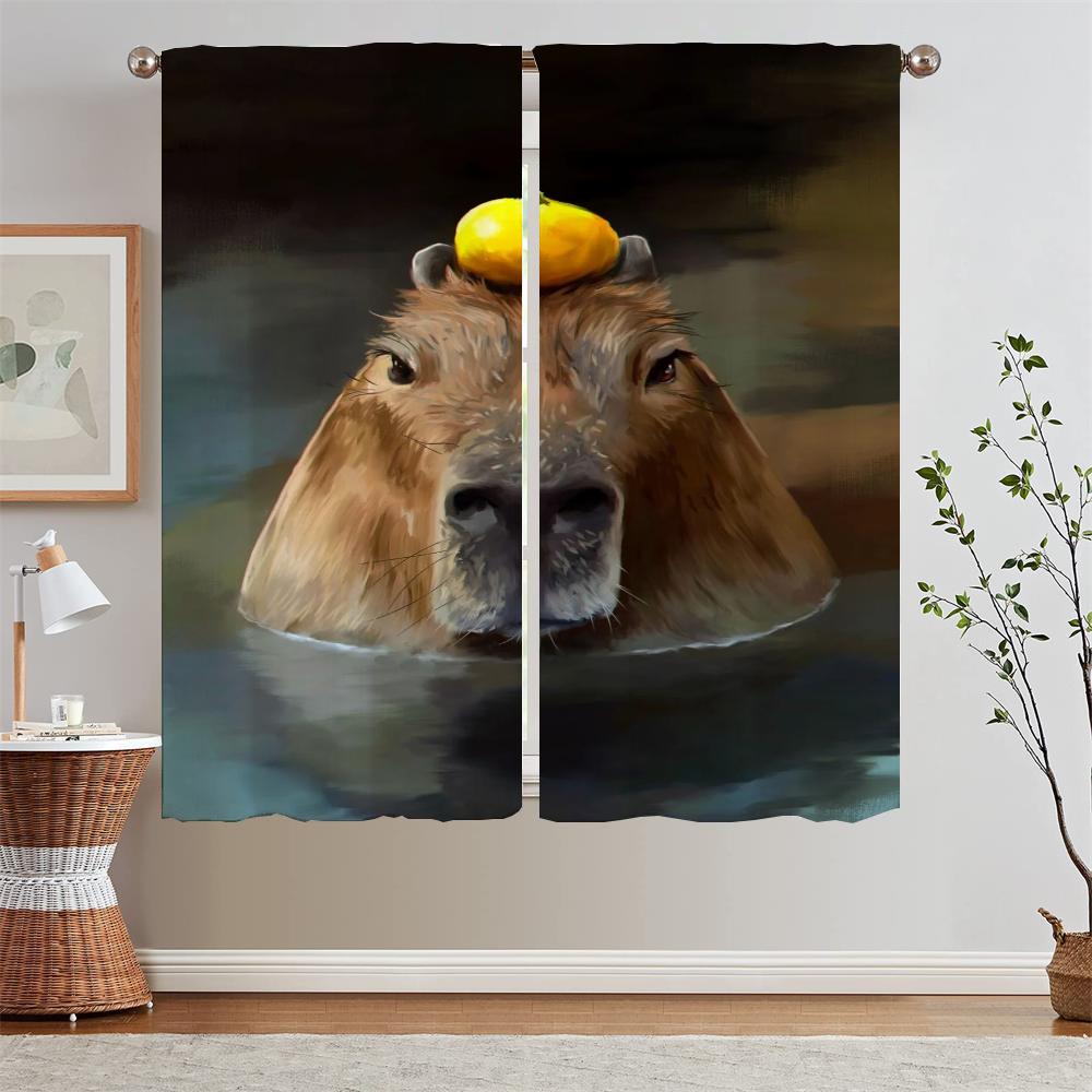 

Капибара Прозрачные шторы для гостиной Жалюзи Спальня Блэкаут шторы Набор 2 шт Занавеска для ванной Подхваты Щупальца Жалюзи W50xH70cmx2pcs-CL