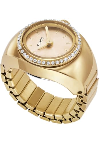Fossil Women s Quartz Watch Ring with Stainless Steel Strap, Round.