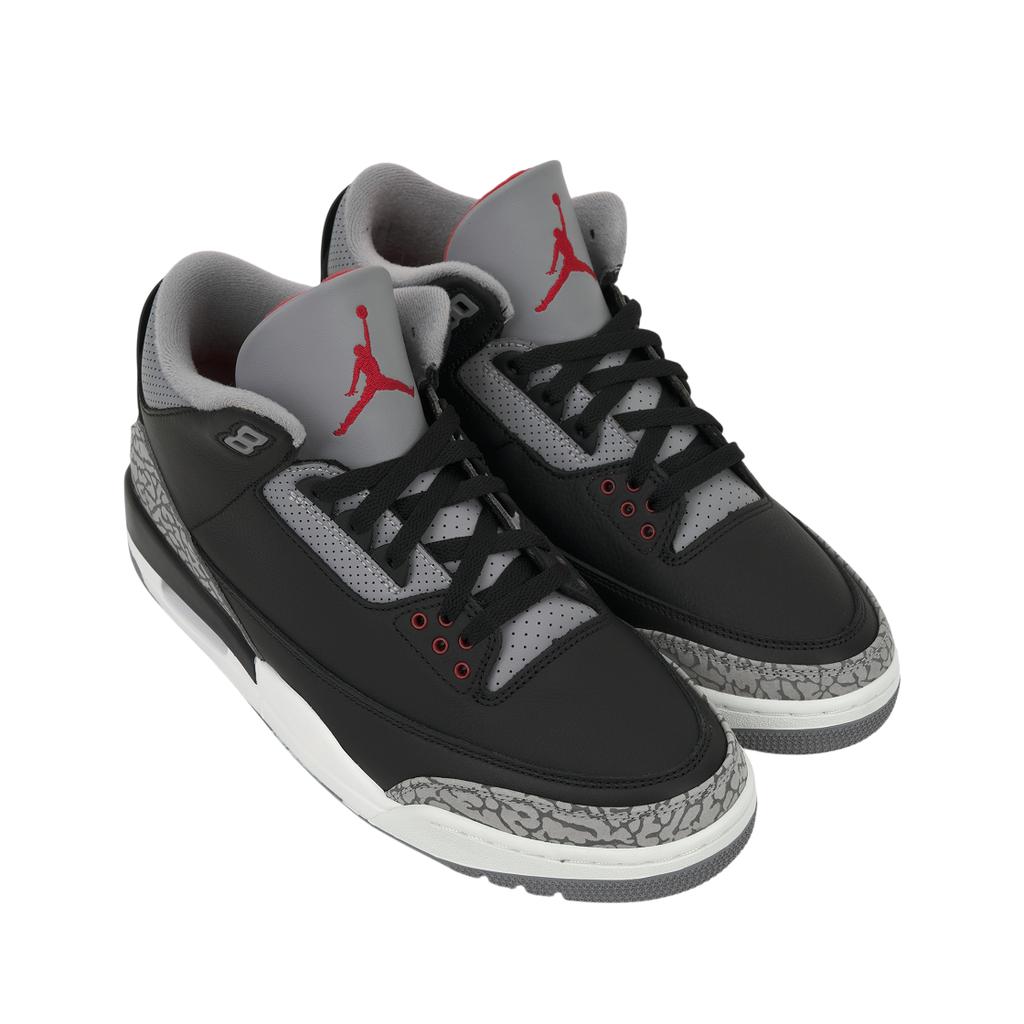 Air Jordan 3 Retro OG Black Cement 2024 Scarpe da Uomo Rosso Fuoco Grigio Cemento Vela DN3707-010