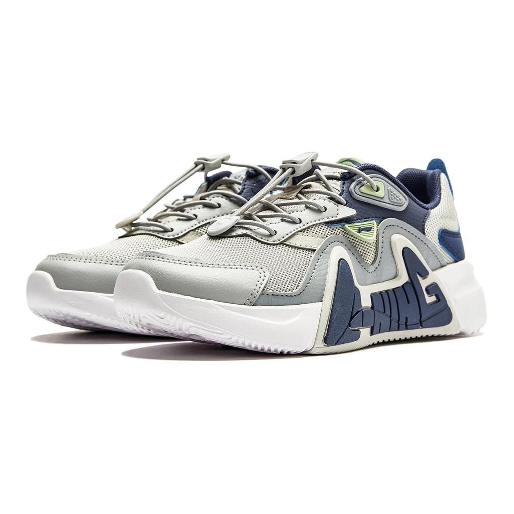 Li Ning Kinder Ln 90 Fly V3 Bequeme Einfache Rutschfeste Verschleißfeste Freizeitschuhe Kinder Freizeitschuhe Grau Blau YKCU066-5