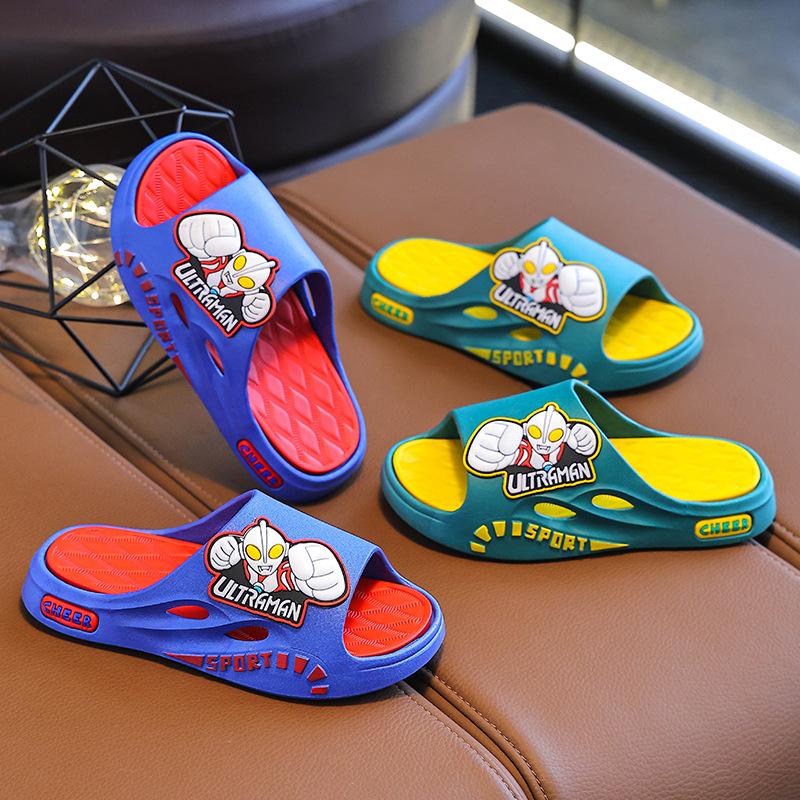Ultraman children's cool slippers parent-child men and women's new summer cartoon soft bottom non-slip home bath bathroom outdoor