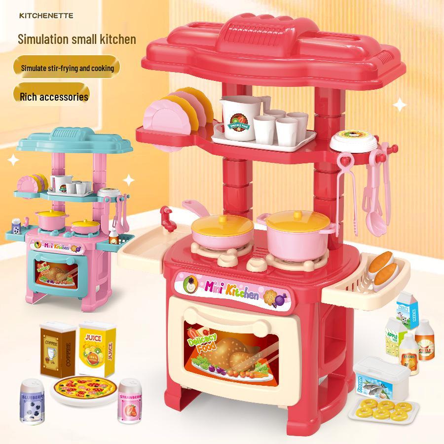 Kids' Cross-Border Kitchen Playset: Mini Cooking & Dining Simulation Toys for Boys and Girls
