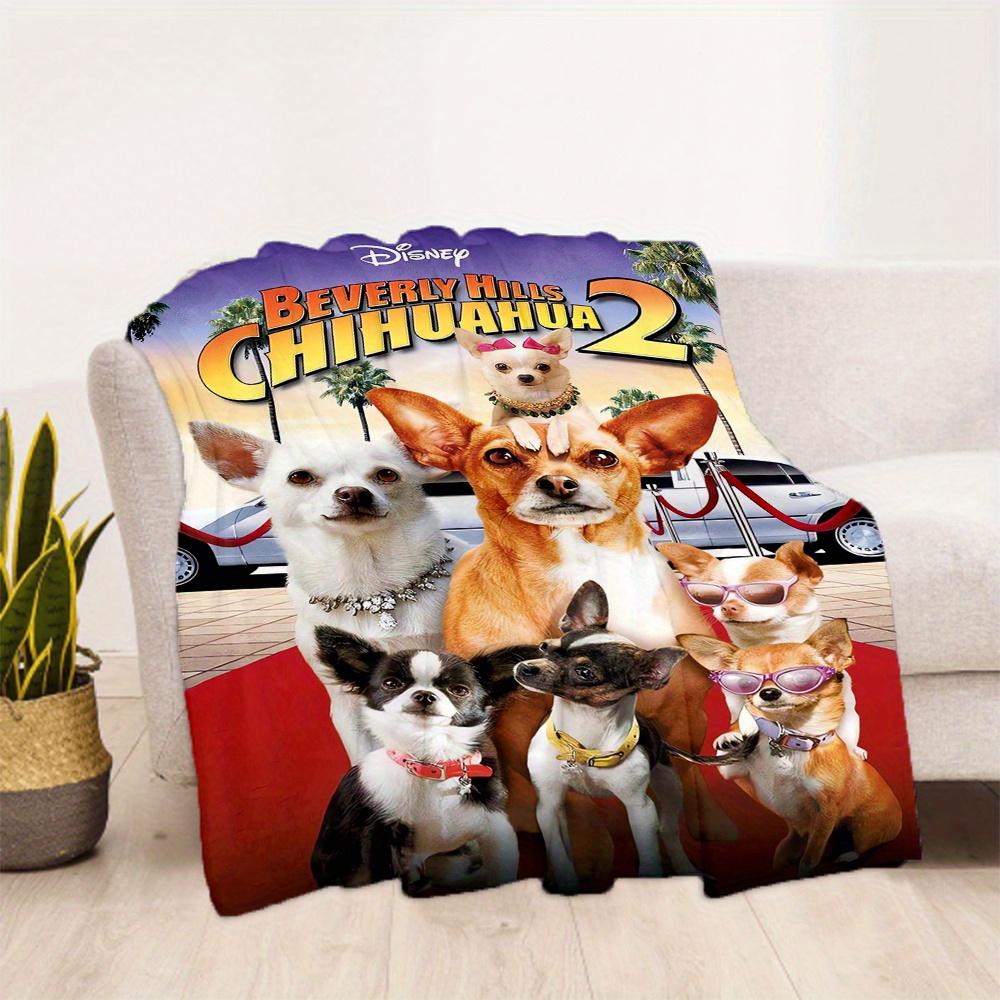 1pc, Disney Beverly Hills Chihuahua Themed Blanket Soft and Cozy Seasonal Throw Blanket for Outdoor, Living Room, Outdoor Blankets, Travel, Camping