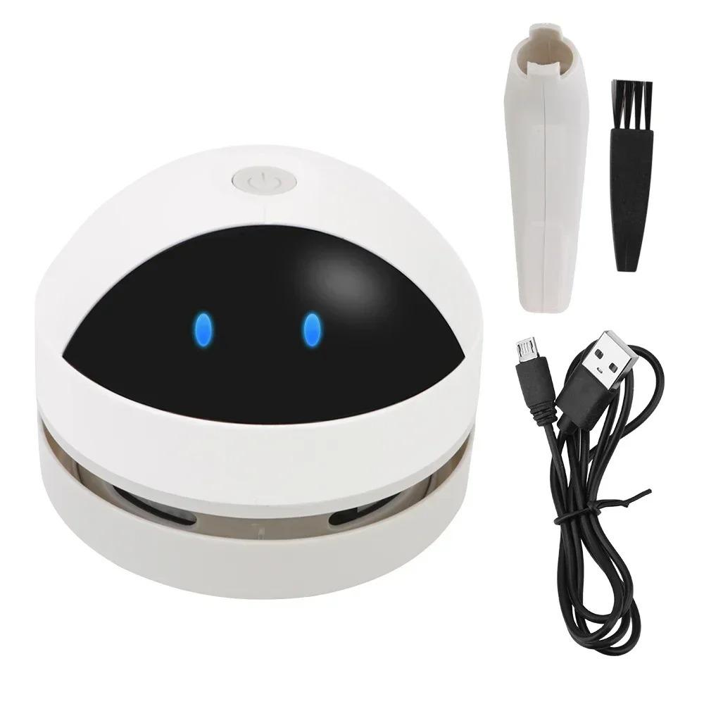 Mini Table Vacuum Cleaner Portable Desk Dust Vacuum with Detachable Nozzle USB Charging Smart Robot Vacuum Cleaner Indoors