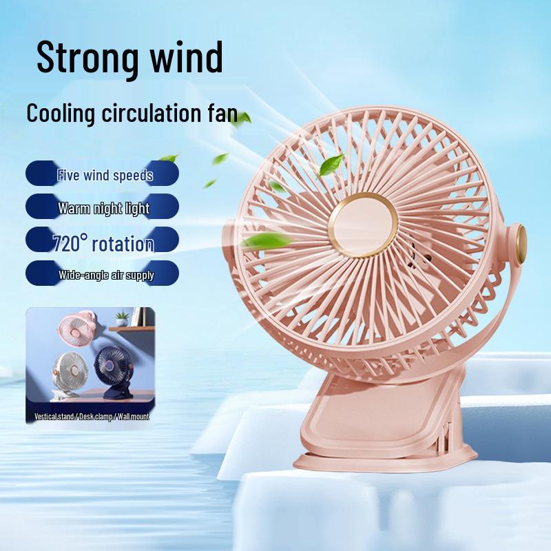 Portable Clip-On Fan for Outdoor Camping: Strong Wind, Summer Cooling Solution for Dorms and Households.