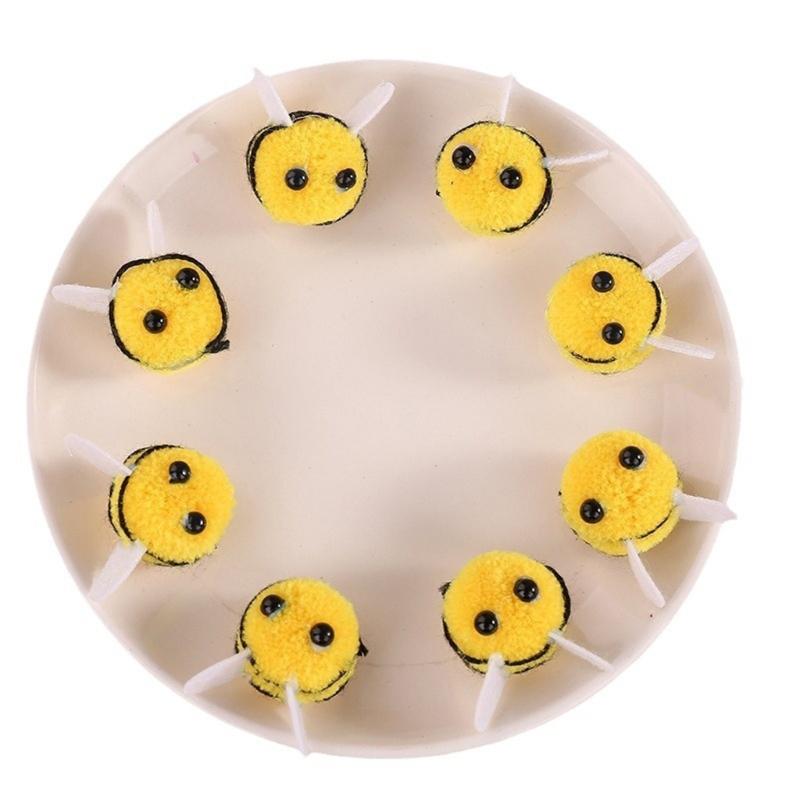 50Pcs Small Bees Decoration Felted Bumblebees Craft Balls For Art Craft Clothing Hat Bag And Baby Showers Decorations