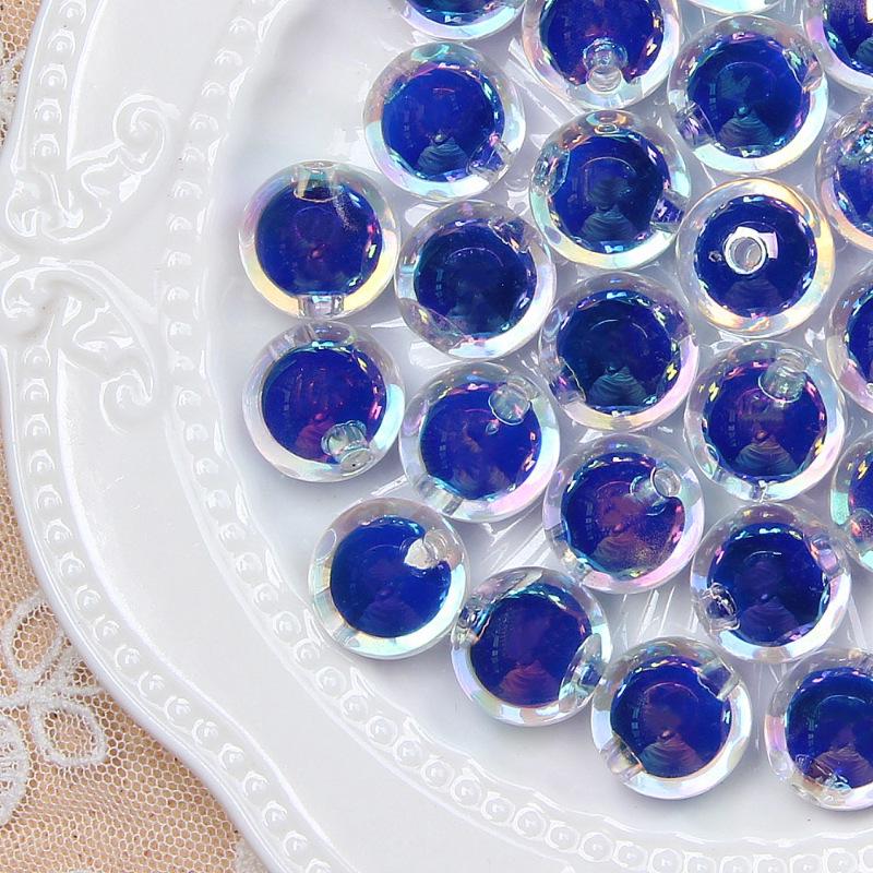 16mm Colorful UV-Plated Acrylic Round Beads for DIY Jewelry, Phone Chains, Wind Chimes, and Car Hangings