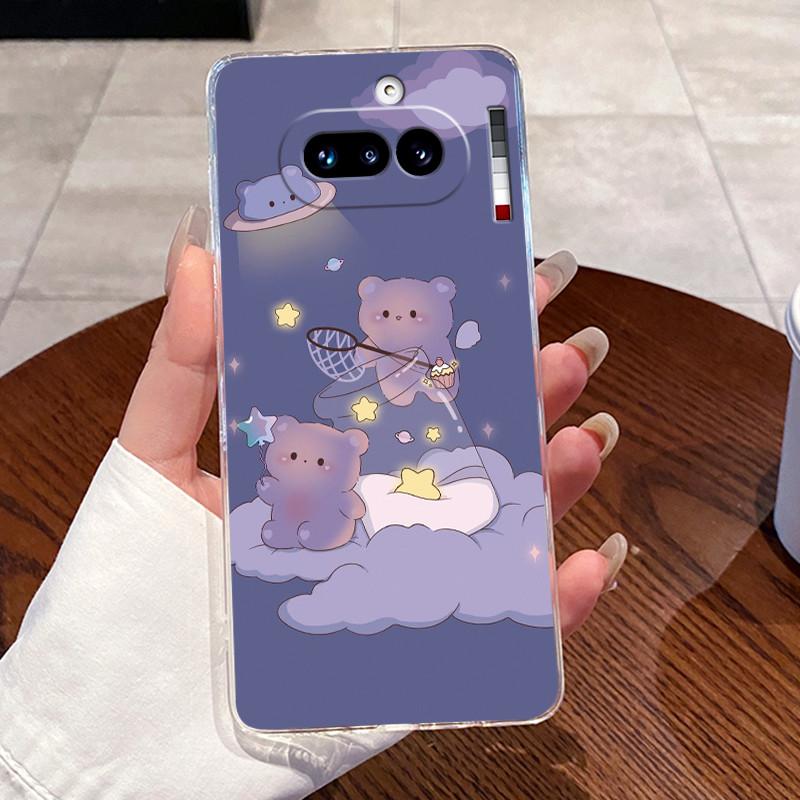Jelly Casing For Nothing Phone 4A Capa Coque Clear Silicone Soft TPU Back Cover Cute Cat Rabbit Heart Protective Case Fundas