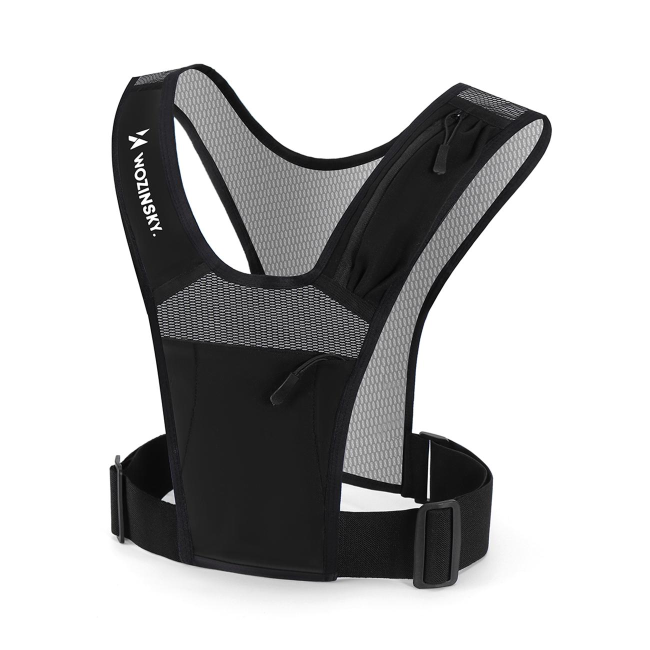 Chaleco reflectante para correr con bolsillos, negro