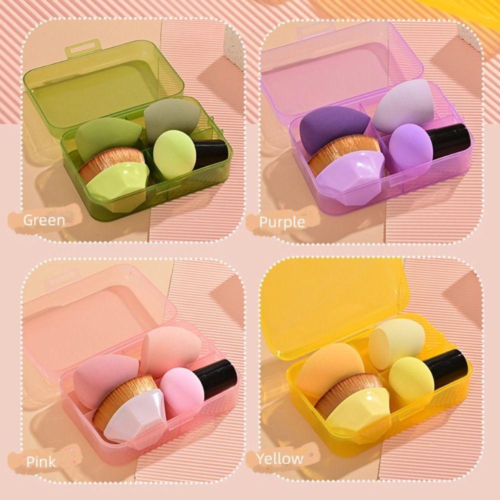 4Pcs Pro Foundation Sponge Powder With Box Cushion Puffs Soft Magic Brushes  Makeup