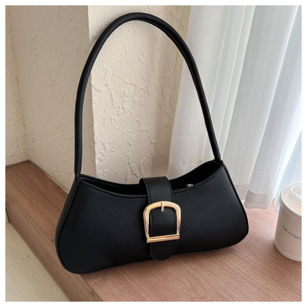 Shoulder Bag Smooth French Bag Underarm Bag Ergomic Pu Leather Handbag For Shopping Daily Use Office
