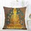 Buddhism Cushion Cover Comfort Daily Washable Linen Soft  for Sofa Bed Home Room Decor