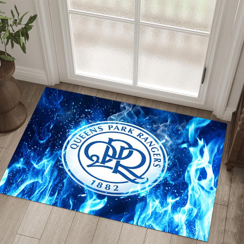 Queens Park Rangers Football Design Crystal Velvet Carpet Cozy Non?Slip Printed Rug For Bedroom Living Room Entrance