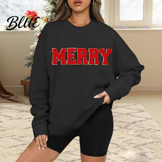 Monogram Print Sweatshirt Woemn O Neck Mid Length Loose Pattern Top Elastic Cuffs And Hem Hip