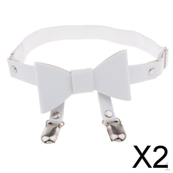 

2x Подвязки на ногу Свадебные из ПУ кожи Женские Банты Свадебный пояс - Белый, 21,2x21x9,2см