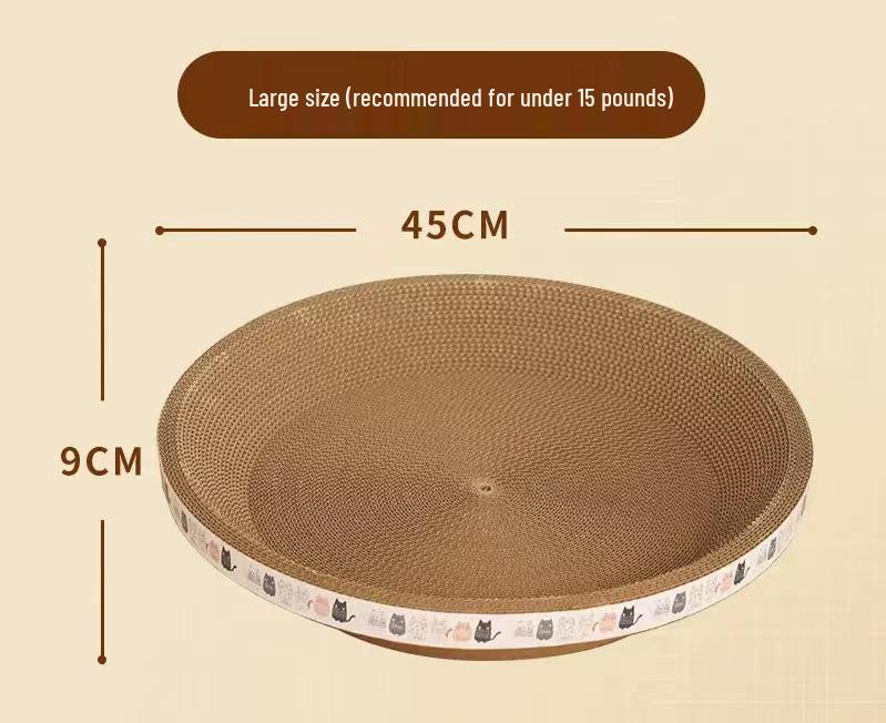 All-in-One Cat Bed & Scratching Board: Durable, Debris-Free, Large Round Design with Paw Basin & Claw Grinding Features