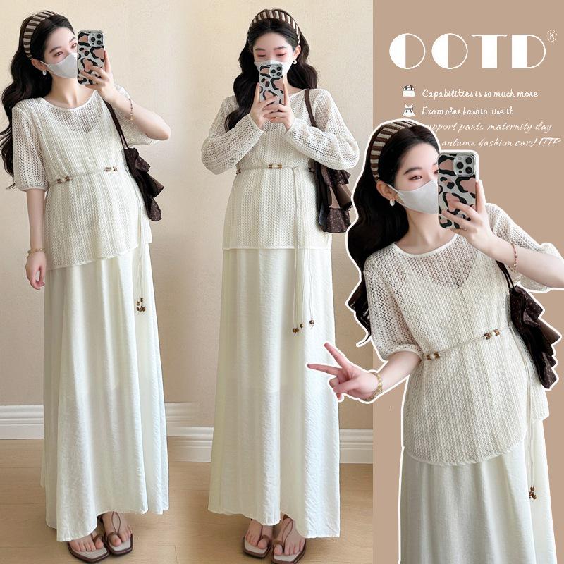 Spring/Summer 2026 Maternity Cover-Up Top & Camisole Dress: Vacation Style Two-Piece Set