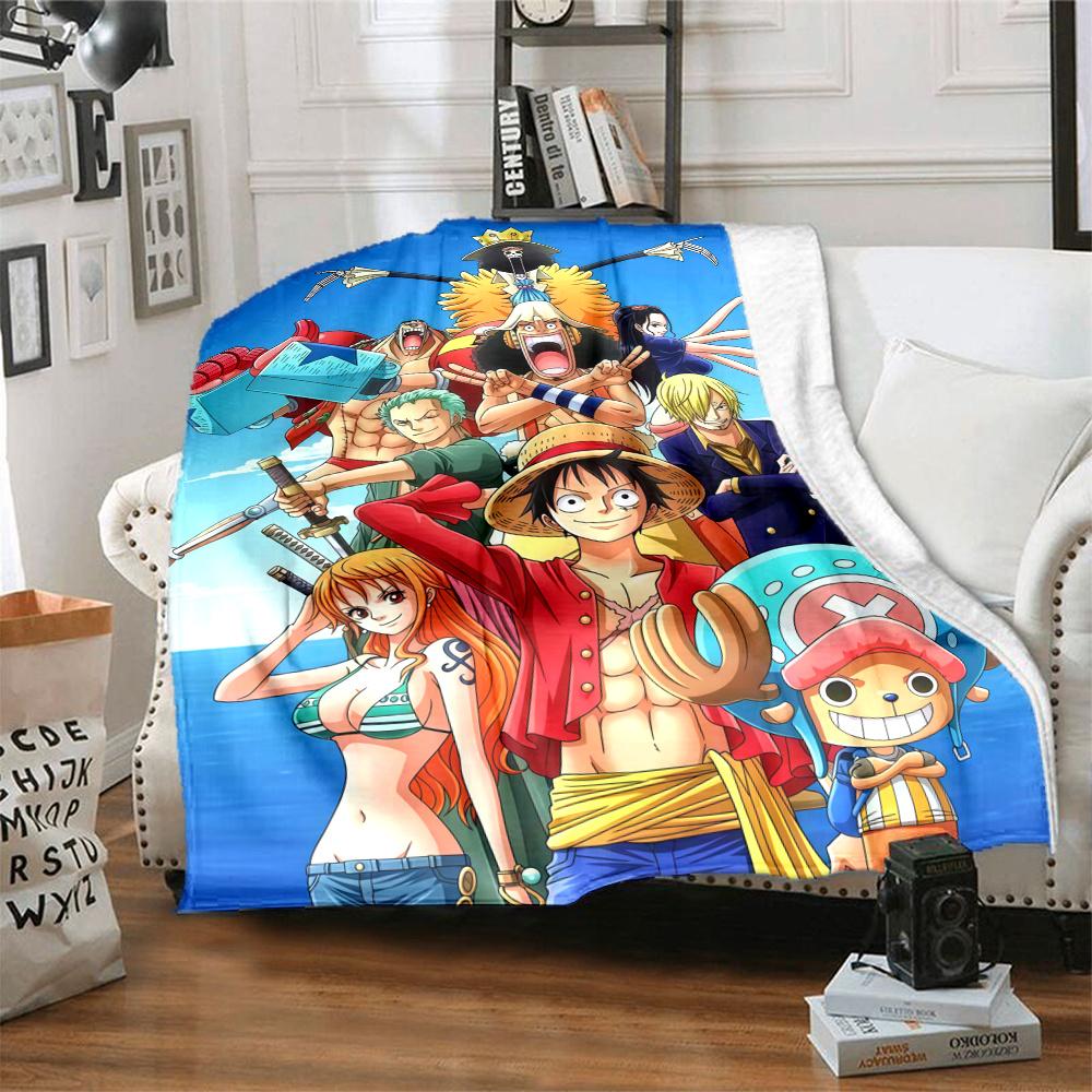 1PC One Piece Monkey D Luffy Patterned Flannel Blanket Suitable For All Seasons For Home Decor Warmth And Comfort Gifts Holiday Present