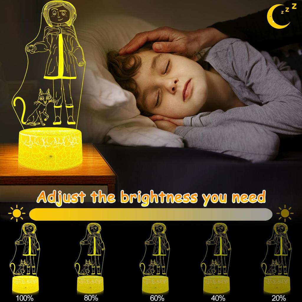 Cartoon Night Light for Kids Cute Merch for Room Decor with Remote & Smart Touch 16 Colors Changing Dimmable Bedside Lamp As Christmas Halloween