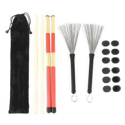 Zestaw pałeczek Rute Brush Damper Zestaw perkusyjny Instrument muzyczny Akcesoria do gry z torbąM02763