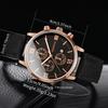 2 Pcs/set Men's Business Watches Fashion Rome Dial Date Watch Leather Bracelet Quartz Wrist Watches Female Watches (Without Box)