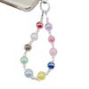 Colorful Candy Ball Phone Case with Short Beaded Wrist and Lanyard Keychain