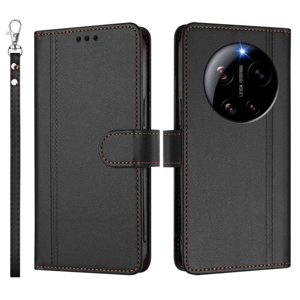 Slim Flip Wallet Case for Xiaomi 17 15 14 Ultra 17 Pro Max 17T 15T 14T Pro Magnetic Clasp Kickstand Shockproof Protection Cover