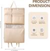 Hanging Storage Organizer with 6 Pockets, Portable and Foldable Closet Organizer for Easy Storage (Off- white)