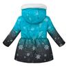 Autumn Winter Children's Clothing Boys Girls Multicolor Waist Printing Tie-dye Long Section of The Hair Collar Hooded Cotton Coat Jacket Cotton Coat