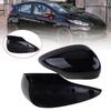 For Ford Fiesta MK7 2008-2017 Car Replacement Rearview Side Mirror Cover Wing Cap Exterior Door Case Trim Carbon Fiber Look