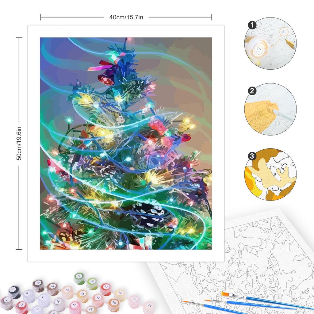 Frame Painting By Numbers For Starter Kit Christmas Gift Tree Wall Art Picture Acrylic Paint On Numbers For Home Decors 40x50
