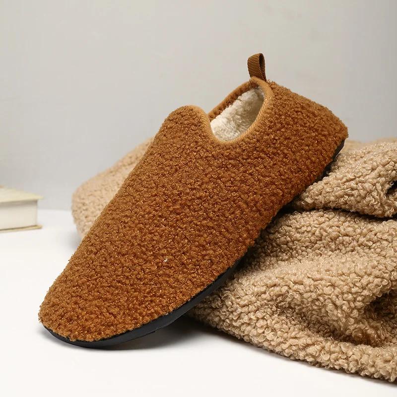 Men Winter Slippers High Quality Soft Plush Warm Slippers For Women Non-Slip Indoor Home Footwear Comfortable Couples Shoes