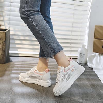 Sommer Sneaker Damenschuhe 2024 Atmungsaktives Mesh Plateau Schuh Lässiger Damen Board Schuh Schnürschuh Zapatillas Mujer Chaussure Femme