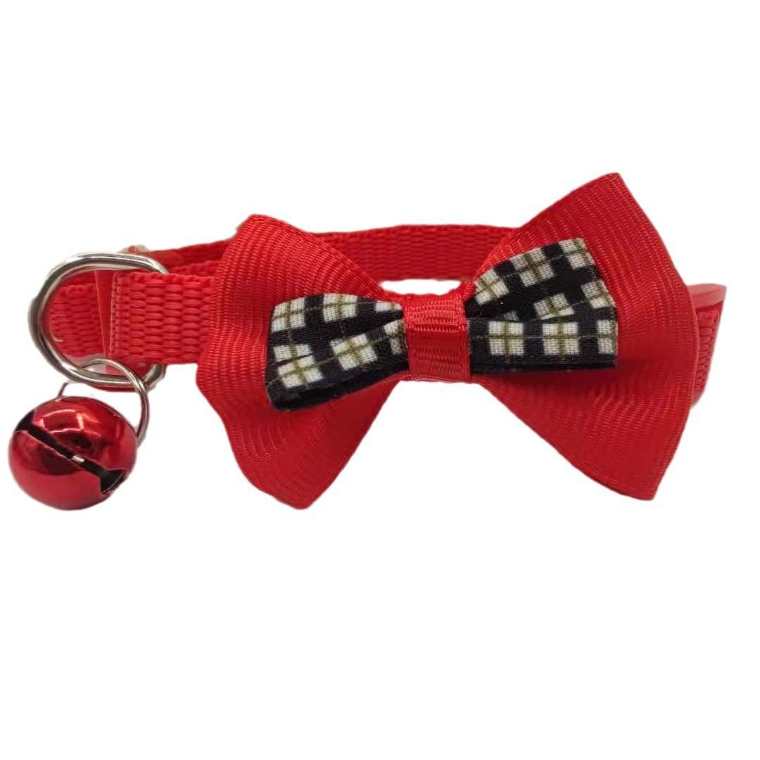 

2PC Cute Cat Collar With Bell Pet Collar Pendant Adjustable Bow Tie Beautiful Collar Christmas Pets Gift Pet Accessories 2PC красный