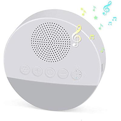 Máquina para dormir con ruido blanco, 20 sonidos naturales, máquina para dormir portátil con temporizador, luz nocturna para bebés, adultos, oficina, relajación, función de memoria
