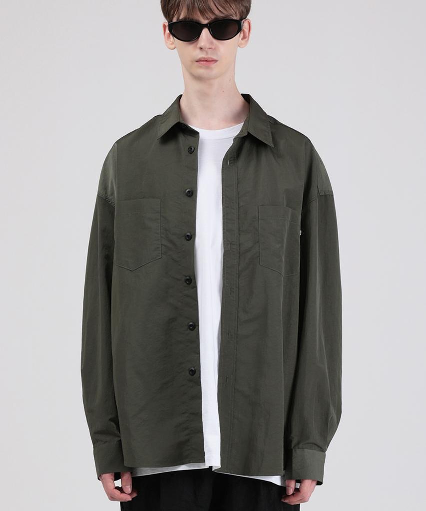 WHEN YOU MOVE Nylon City Pocket Shirt Navy
