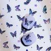 Dark Butterfly Aurora Laser Nail Stickers - Dark Purple Stars DIY Adhesive