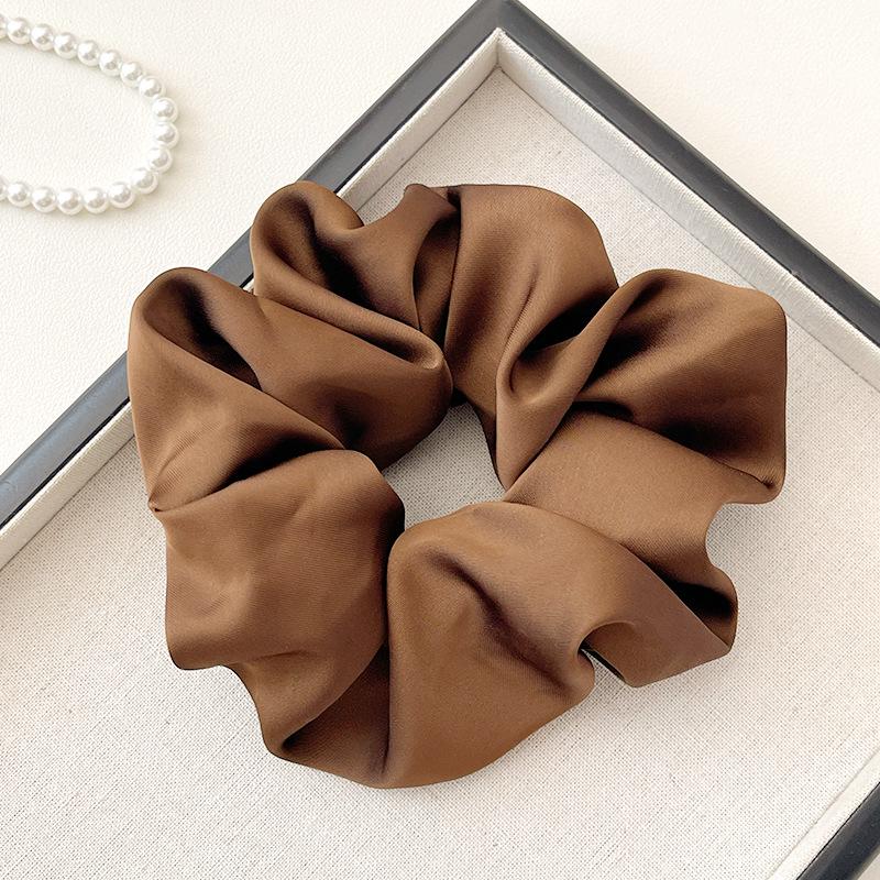 Korean Satin Scrunchie: French Retro Solid Color 15CM Classic Imitation Silk Hair Accessory