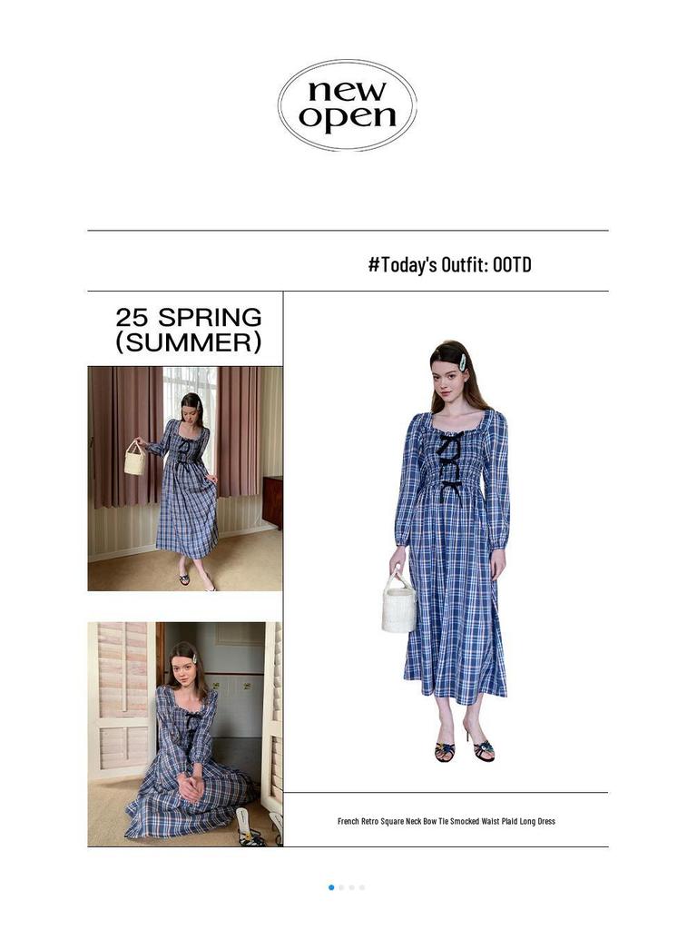 NEWOPEN 2025 Early Spring French Retro Striped Waist-Hugging Dress C3617