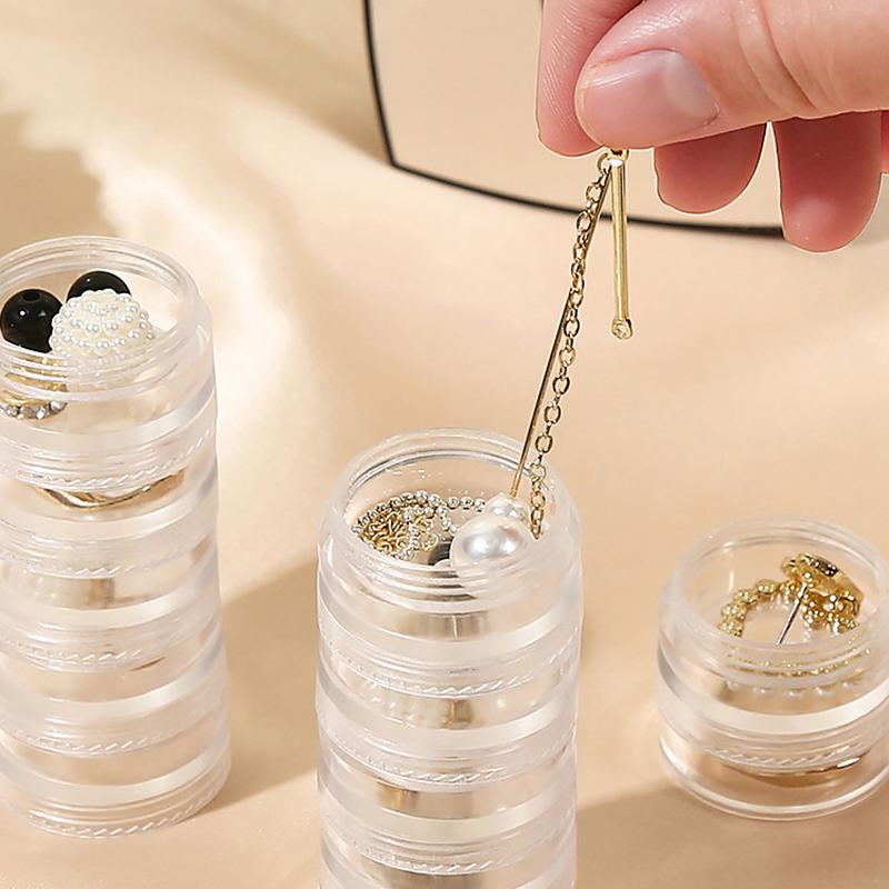 5Layer Jewelry Storage Box Transparent Round Makeup Storage Rack Plastic Bracelet Earring with Cover Organizer Boxes