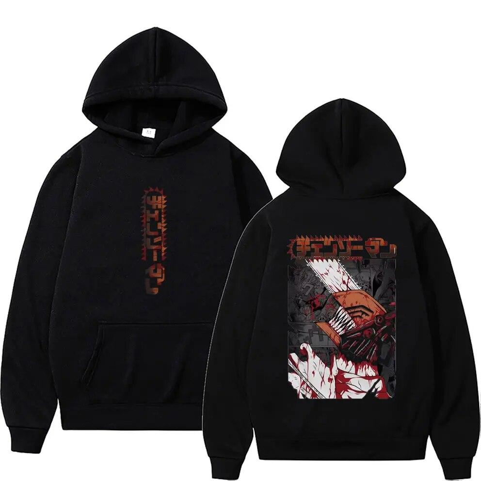 Japonské Anime Motorová pila Unisex Denji Pochita Grafická Mikina Unisex Dámské Unisexga Fleece Bavlna Mikiny Sportovní oblečení Unisex Běžná mikina