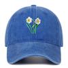 Men's Retro Washed Cotton Embroidered Distressed Dad Baseball Cap with Soft Brim